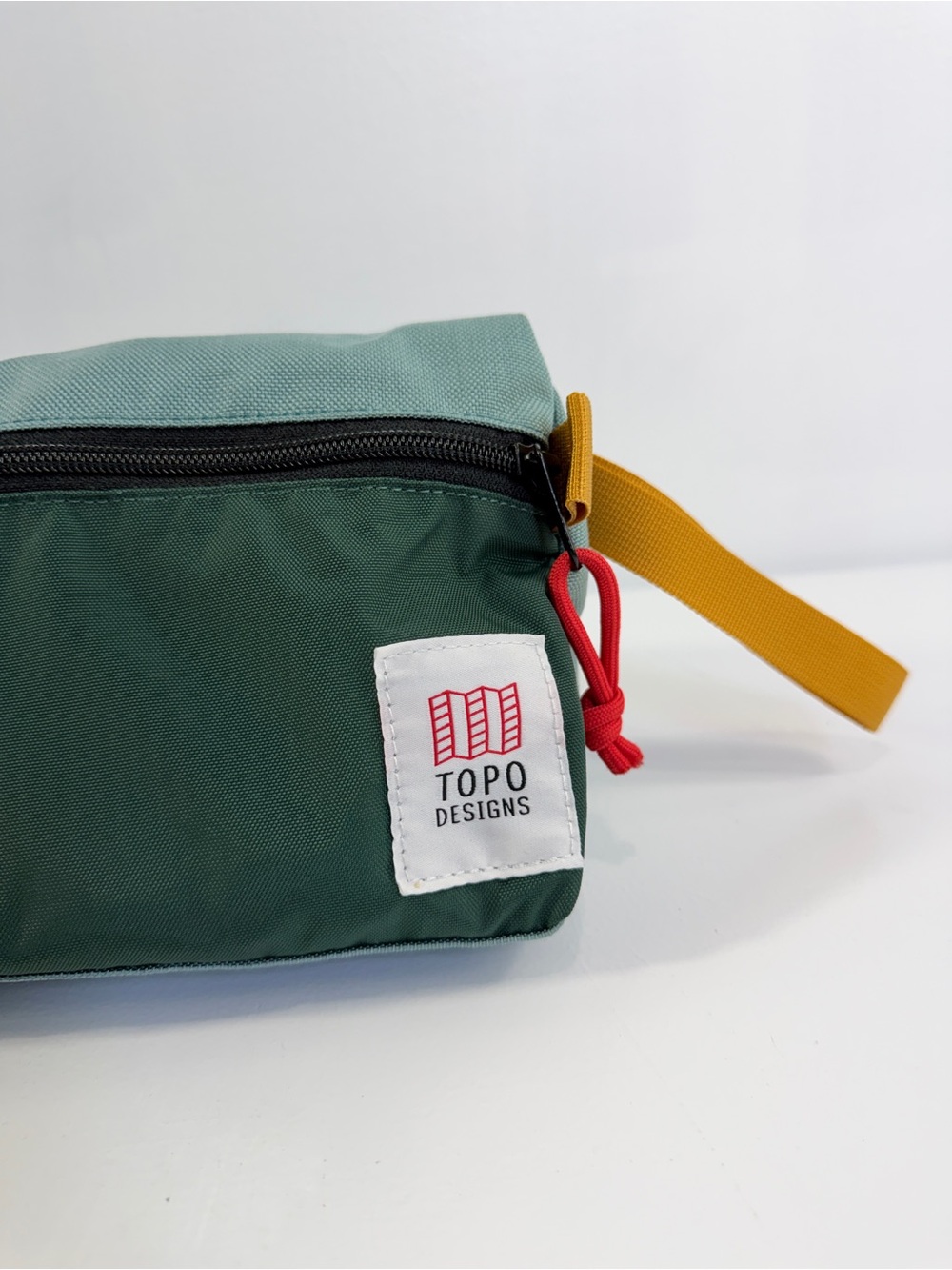 Topo Designs Green Two-Tone Triangular Essentials Pouch Dopp Kit - Picture 2 of 11